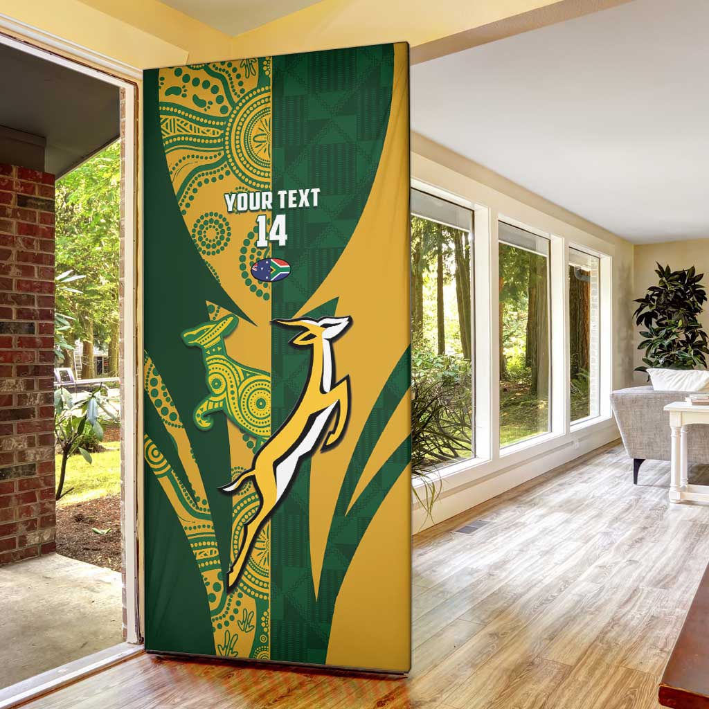 South Africa Australia Rugby Custom Door Cover Springboks Wallabies Together - Wonder Print Shop