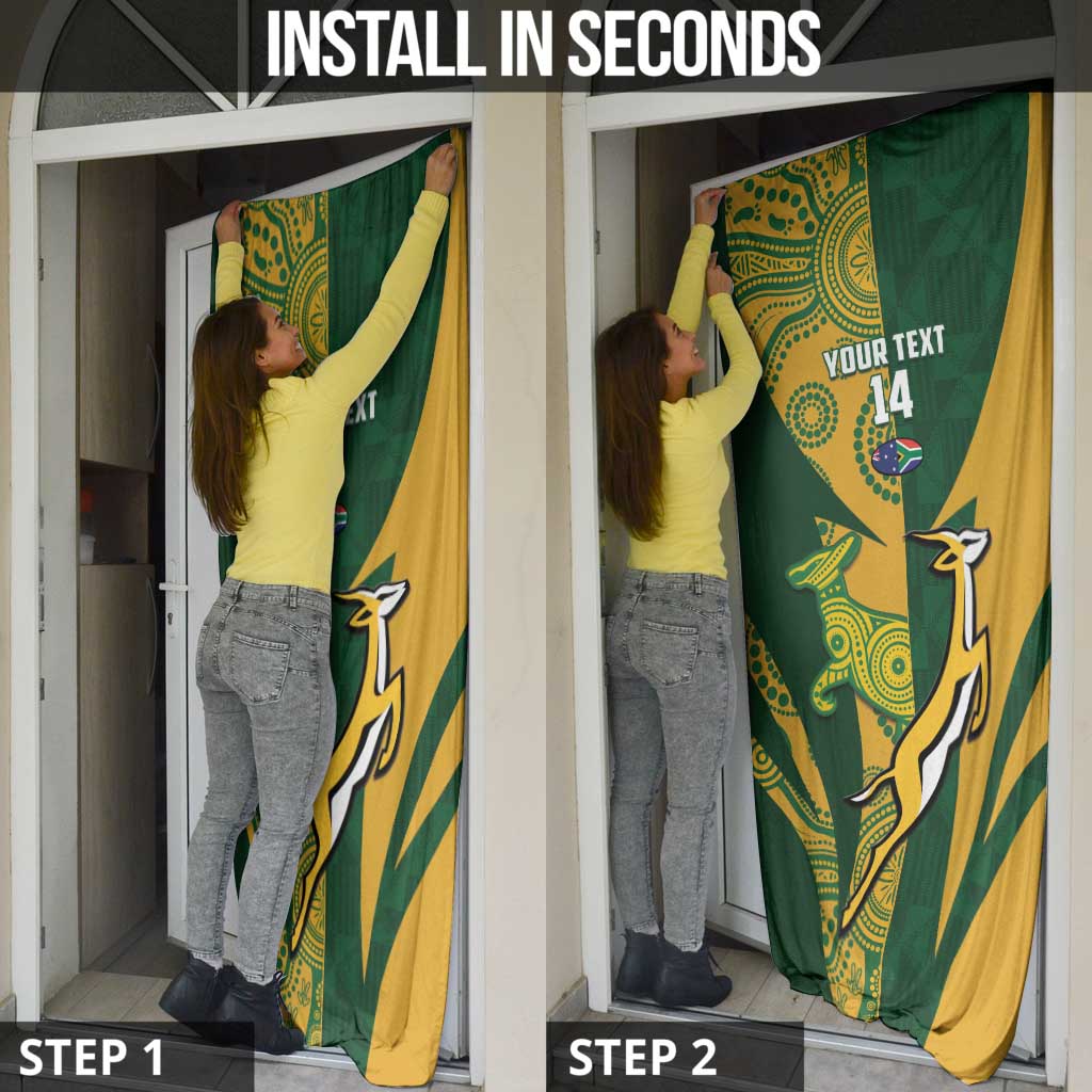 South Africa Australia Rugby Custom Door Cover Springboks Wallabies Together - Wonder Print Shop