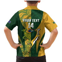 South Africa Australia Rugby Custom Family Matching Mermaid Dress and Hawaiian Shirt Springboks Wallabies Together - Wonder Print Shop
