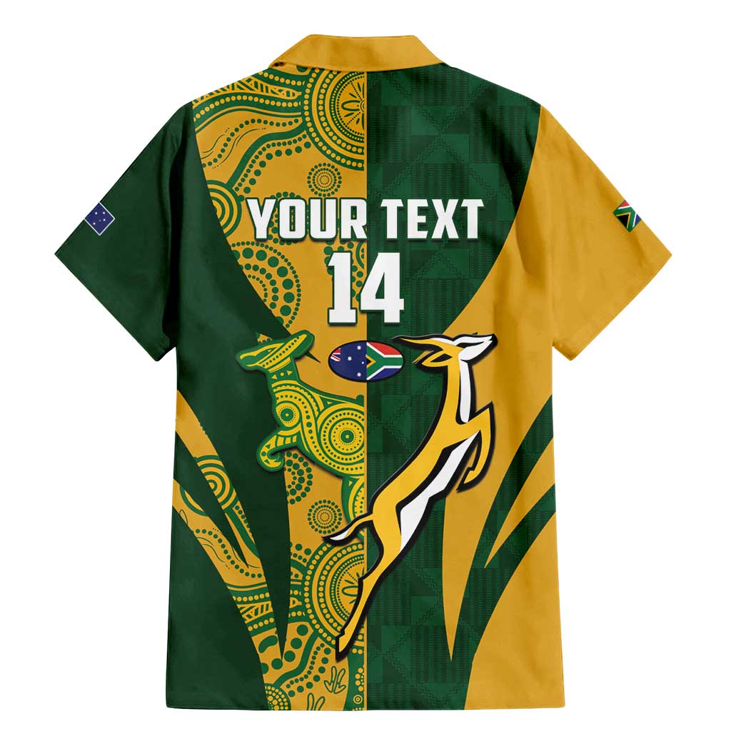 South Africa Australia Rugby Custom Family Matching Mermaid Dress and Hawaiian Shirt Springboks Wallabies Together - Wonder Print Shop