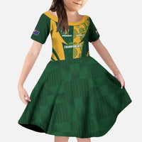 South Africa Australia Rugby Custom Family Matching Off Shoulder Maxi Dress and Hawaiian Shirt Springboks Wallabies Together - Wonder Print Shop