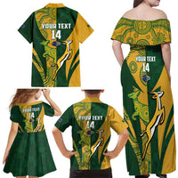 South Africa Australia Rugby Custom Family Matching Off Shoulder Maxi Dress and Hawaiian Shirt Springboks Wallabies Together - Wonder Print Shop