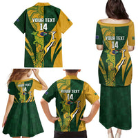 South Africa Australia Rugby Custom Family Matching Puletasi and Hawaiian Shirt Springboks Wallabies Together - Wonder Print Shop