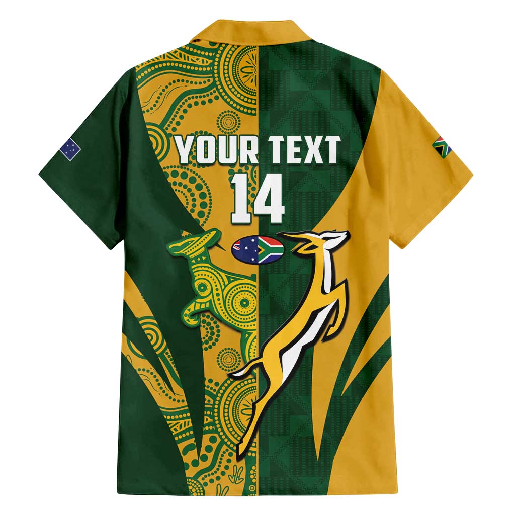 South Africa Australia Rugby Custom Family Matching Puletasi and Hawaiian Shirt Springboks Wallabies Together - Wonder Print Shop