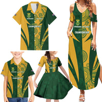 South Africa Australia Rugby Custom Family Matching Summer Maxi Dress and Hawaiian Shirt Springboks Wallabies Together - Wonder Print Shop