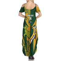 South Africa Australia Rugby Custom Family Matching Summer Maxi Dress and Hawaiian Shirt Springboks Wallabies Together - Wonder Print Shop