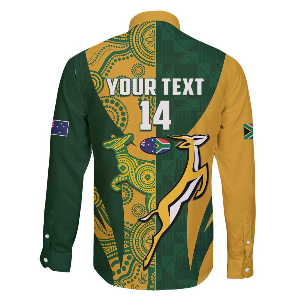 South Africa Australia Rugby Custom Family Matching Tank Maxi Dress and Hawaiian Shirt Springboks Wallabies Together - Wonder Print Shop