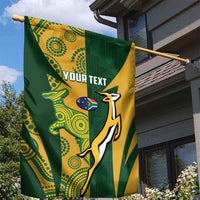 South Africa Australia Rugby Custom Garden Flag Springboks Wallabies Together - Wonder Print Shop
