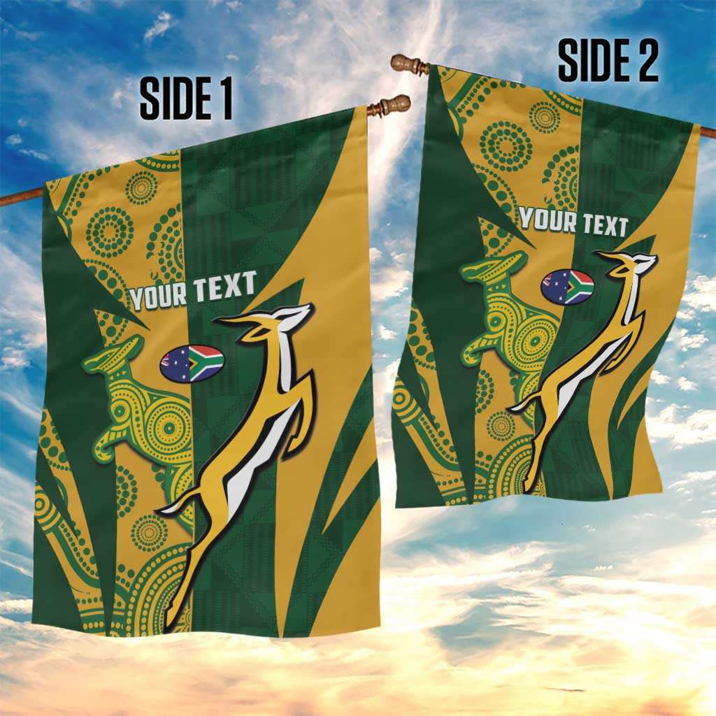 South Africa Australia Rugby Custom Garden Flag Springboks Wallabies Together - Wonder Print Shop
