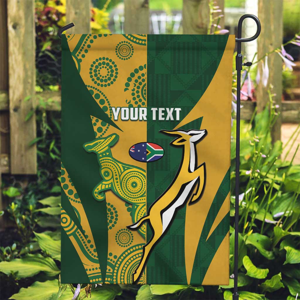 South Africa Australia Rugby Custom Garden Flag Springboks Wallabies Together - Wonder Print Shop