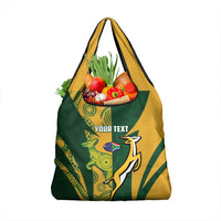 South Africa Australia Rugby Custom Grocery Bag Springboks Wallabies Together - Wonder Print Shop