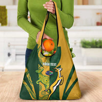 South Africa Australia Rugby Custom Grocery Bag Springboks Wallabies Together - Wonder Print Shop