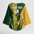 South Africa Australia Rugby Custom Kimono Sleeve Blouse Springboks Wallabies Together - Wonder Print Shop