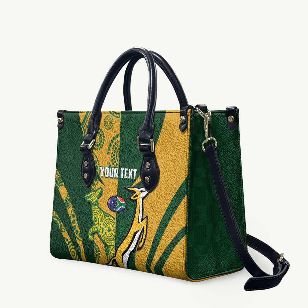 South Africa Australia Rugby Custom Leather Bag Springboks Wallabies Together - Wonder Print Shop