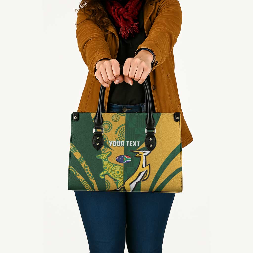 South Africa Australia Rugby Custom Leather Bag Springboks Wallabies Together - Wonder Print Shop