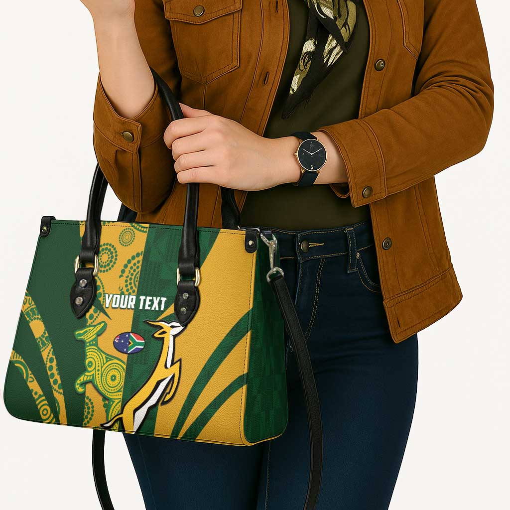 South Africa Australia Rugby Custom Leather Bag Springboks Wallabies Together - Wonder Print Shop