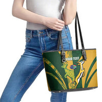 South Africa Australia Rugby Custom Leather Tote Bag Springboks Wallabies Together - Wonder Print Shop