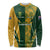 South Africa Australia Rugby Custom Long Sleeve Shirt Springboks Wallabies Together - Wonder Print Shop