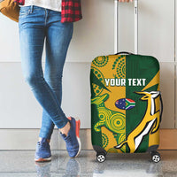 South Africa Australia Rugby Custom Luggage Cover Springboks Wallabies Together - Wonder Print Shop