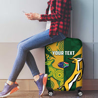 South Africa Australia Rugby Custom Luggage Cover Springboks Wallabies Together - Wonder Print Shop