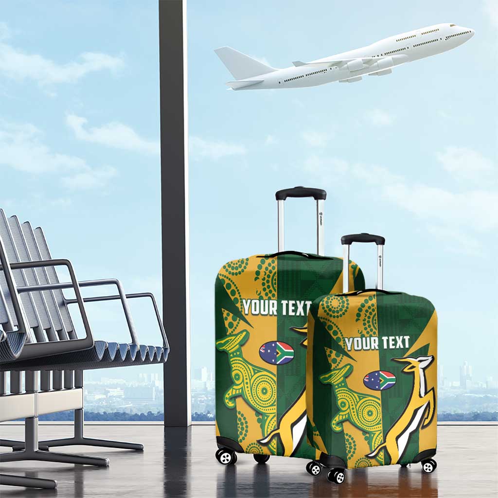 South Africa Australia Rugby Custom Luggage Cover Springboks Wallabies Together - Wonder Print Shop