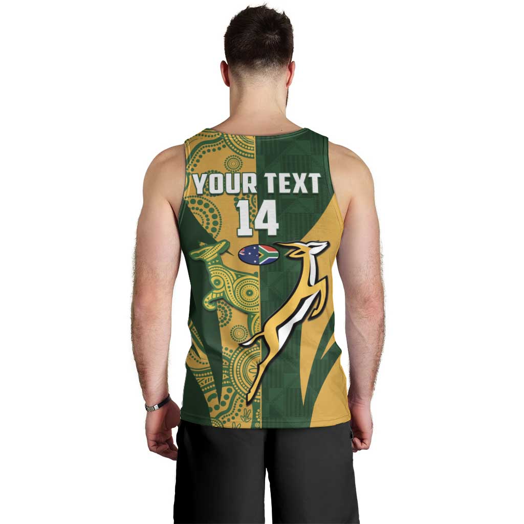 South Africa Australia Rugby Custom Men Tank Top Springboks Wallabies Together - Wonder Print Shop