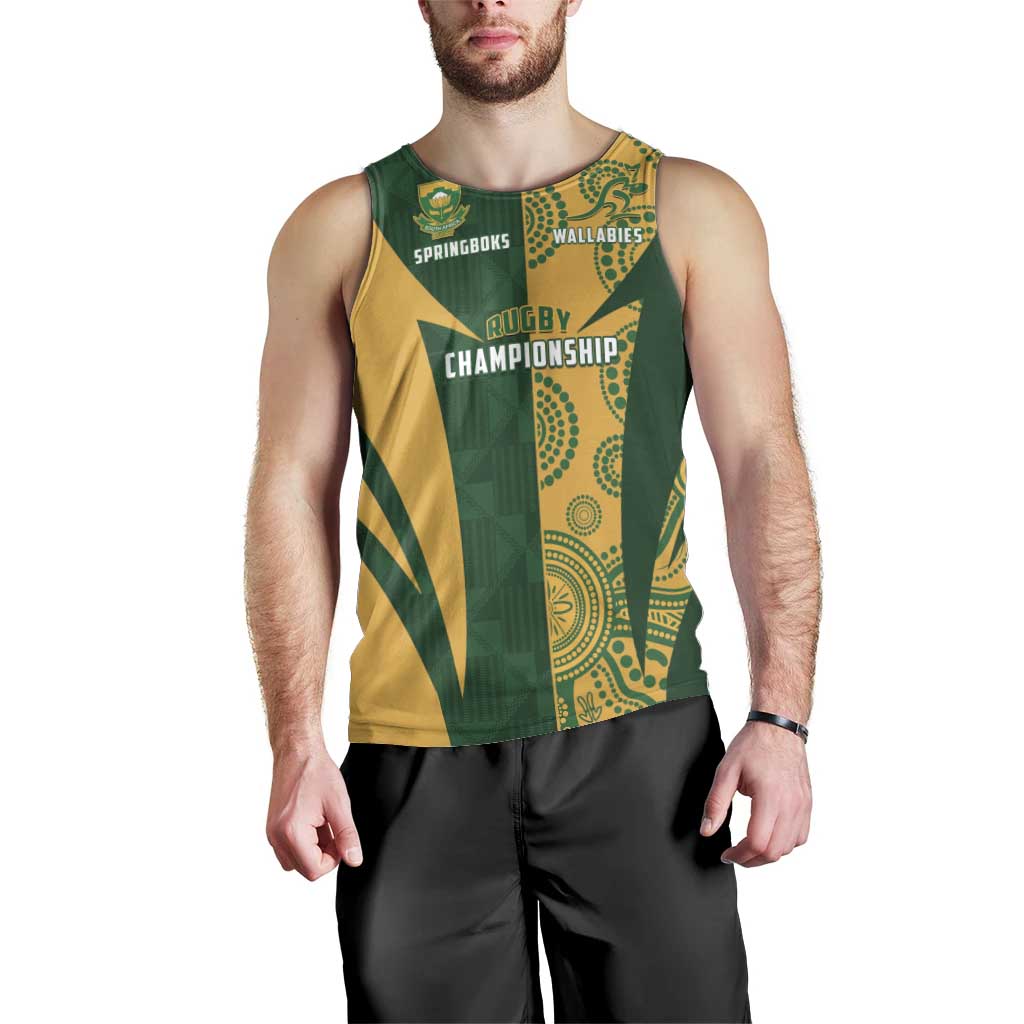 South Africa Australia Rugby Custom Men Tank Top Springboks Wallabies Together - Wonder Print Shop