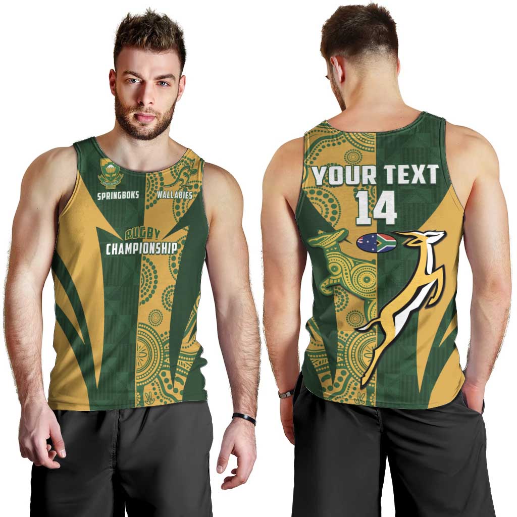 South Africa Australia Rugby Custom Men Tank Top Springboks Wallabies Together - Wonder Print Shop