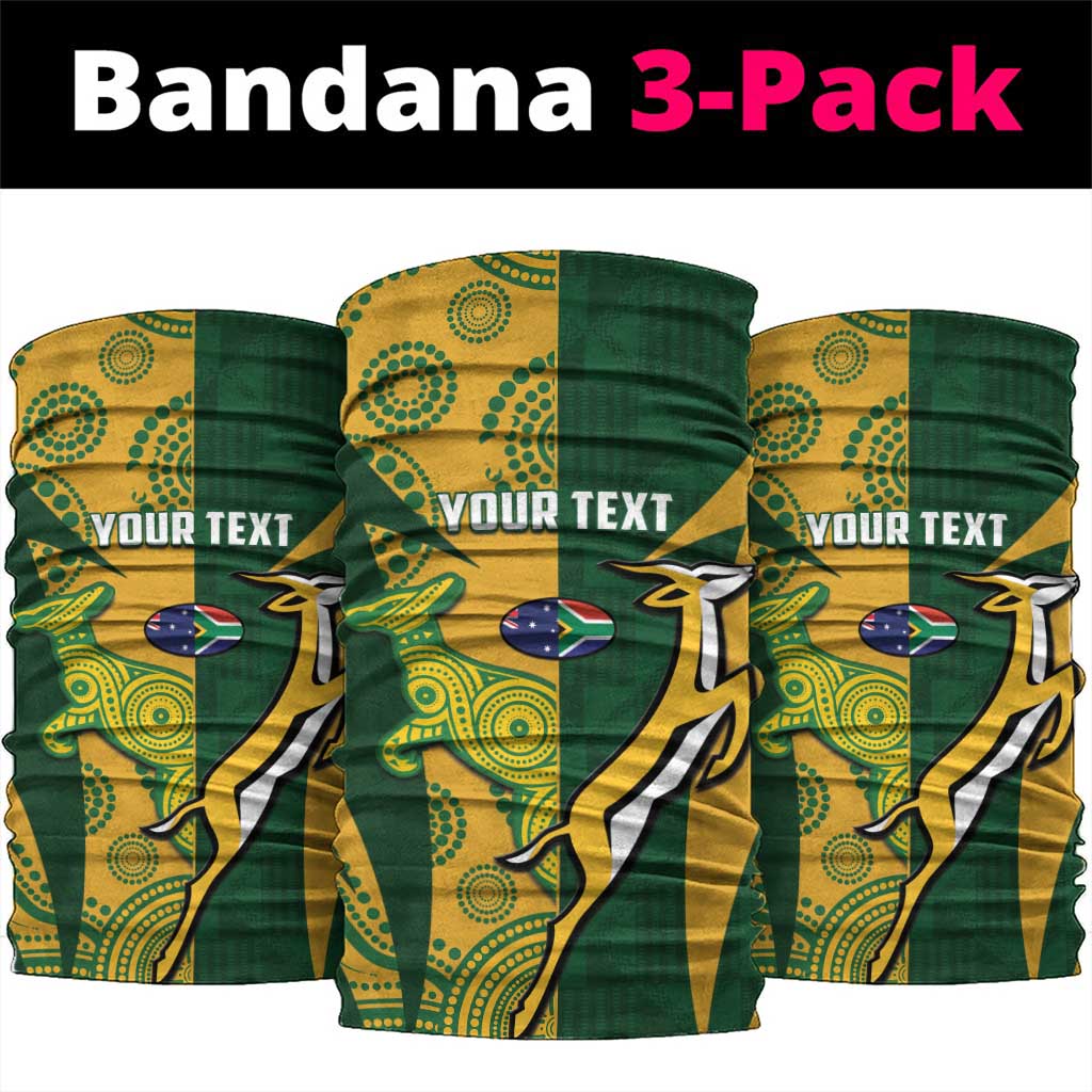 South Africa Australia Rugby Custom Neck Gaiter Springboks Wallabies Together - Wonder Print Shop