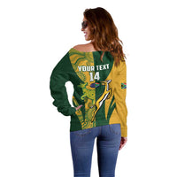 South Africa Australia Rugby Custom Off Shoulder Sweater Springboks Wallabies Together - Wonder Print Shop