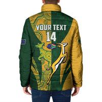 South Africa Australia Rugby Custom Padded Jacket Springboks Wallabies Together - Wonder Print Shop