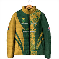 South Africa Australia Rugby Custom Padded Jacket Springboks Wallabies Together - Wonder Print Shop