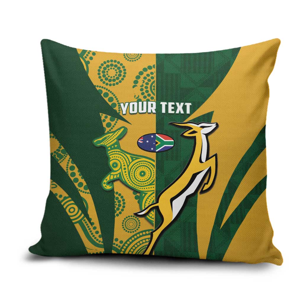 South Africa Australia Rugby Custom Pillow Cover Springboks Wallabies Together - Wonder Print Shop