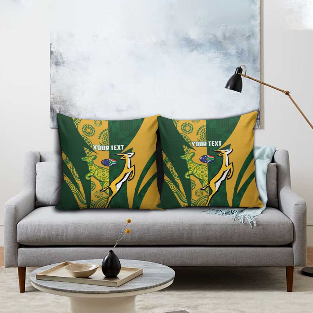 South Africa Australia Rugby Custom Pillow Cover Springboks Wallabies Together - Wonder Print Shop