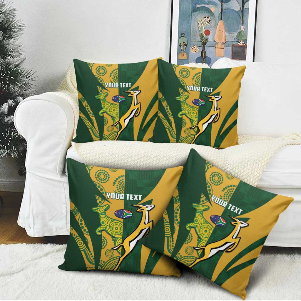 South Africa Australia Rugby Custom Pillow Cover Springboks Wallabies Together - Wonder Print Shop