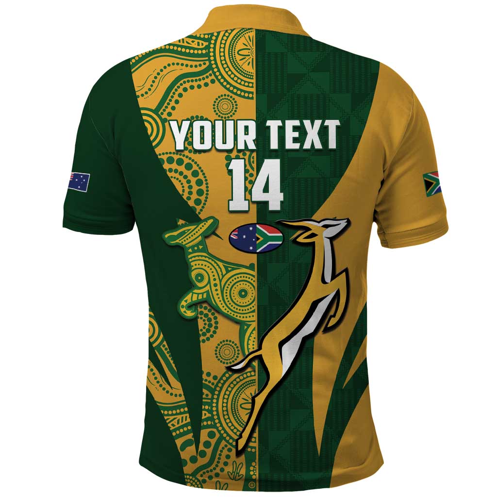South Africa Australia Rugby Custom Polo Shirt Springboks Wallabies Together - Wonder Print Shop