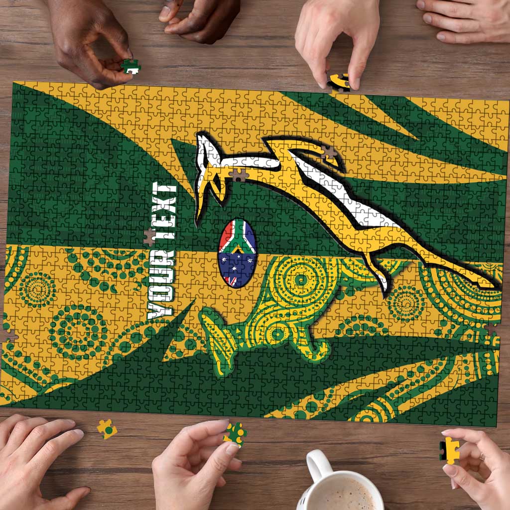 South Africa Australia Rugby Custom Puzzle Springboks Wallabies Together - Wonder Print Shop