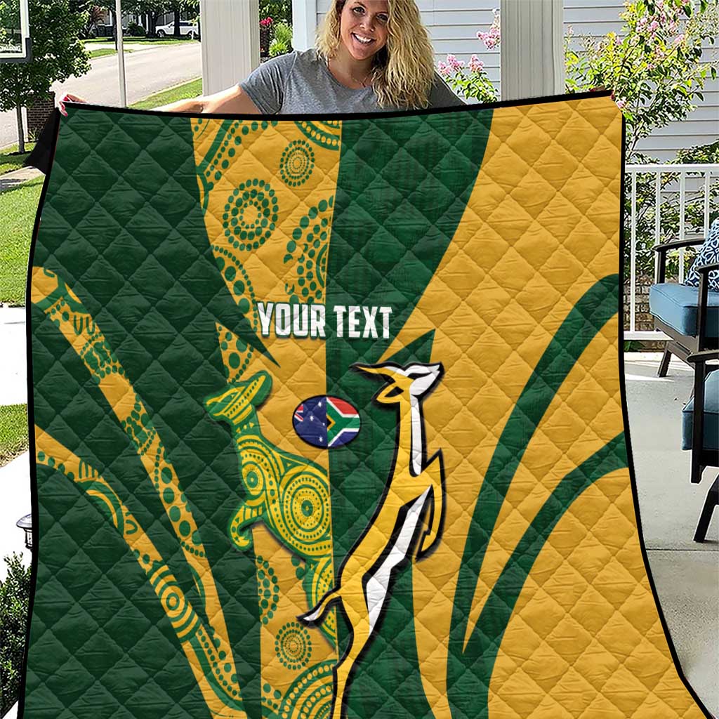 South Africa Australia Rugby Custom Quilt Springboks Wallabies Together - Wonder Print Shop