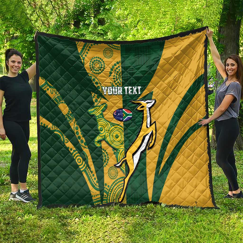 South Africa Australia Rugby Custom Quilt Springboks Wallabies Together - Wonder Print Shop