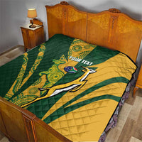 South Africa Australia Rugby Custom Quilt Springboks Wallabies Together - Wonder Print Shop