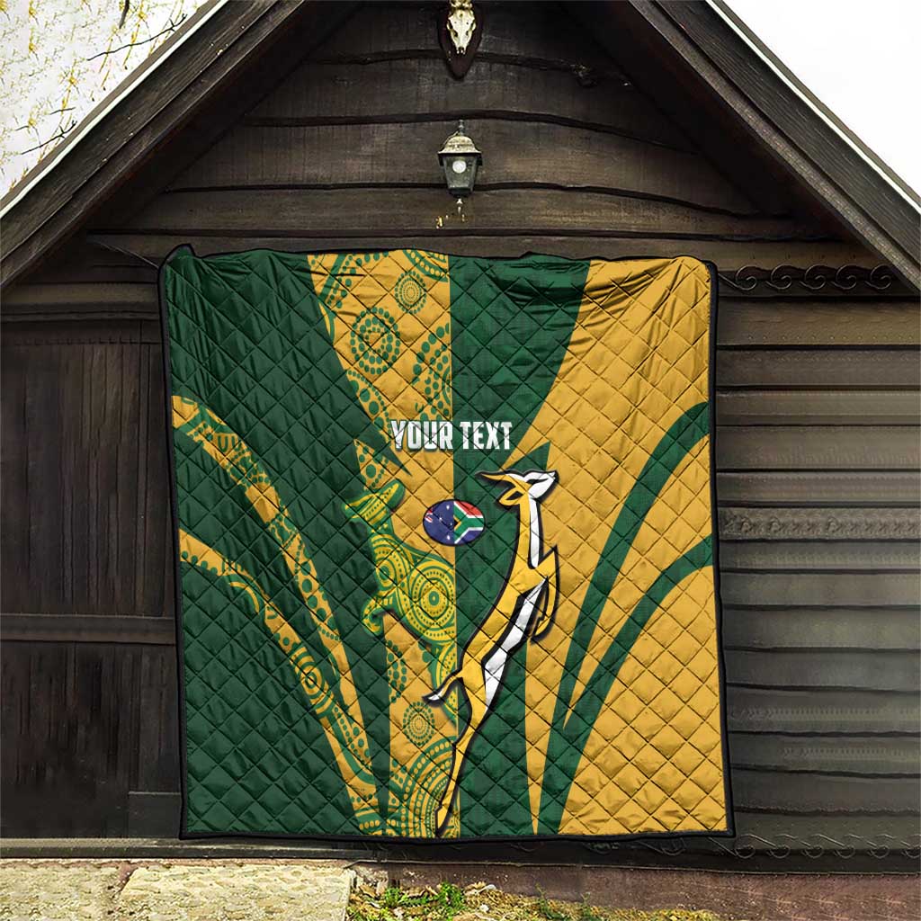 South Africa Australia Rugby Custom Quilt Springboks Wallabies Together - Wonder Print Shop