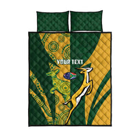 South Africa Australia Rugby Custom Quilt Bed Set Springboks Wallabies Together - Wonder Print Shop
