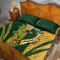 South Africa Australia Rugby Custom Quilt Bed Set Springboks Wallabies Together - Wonder Print Shop