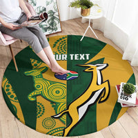 South Africa Australia Rugby Custom Round Carpet Springboks Wallabies Together - Wonder Print Shop
