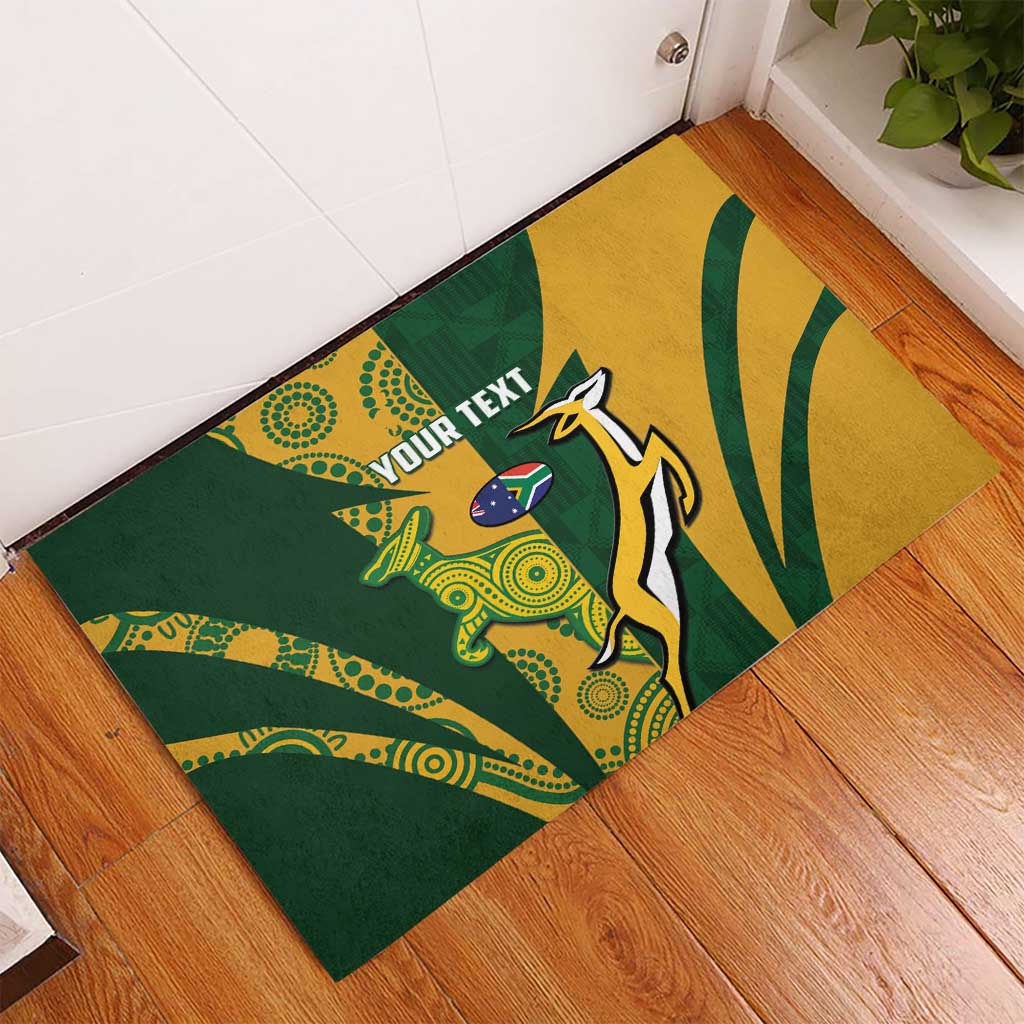 South Africa Australia Rugby Custom Rubber Doormat Springboks Wallabies Together - Wonder Print Shop