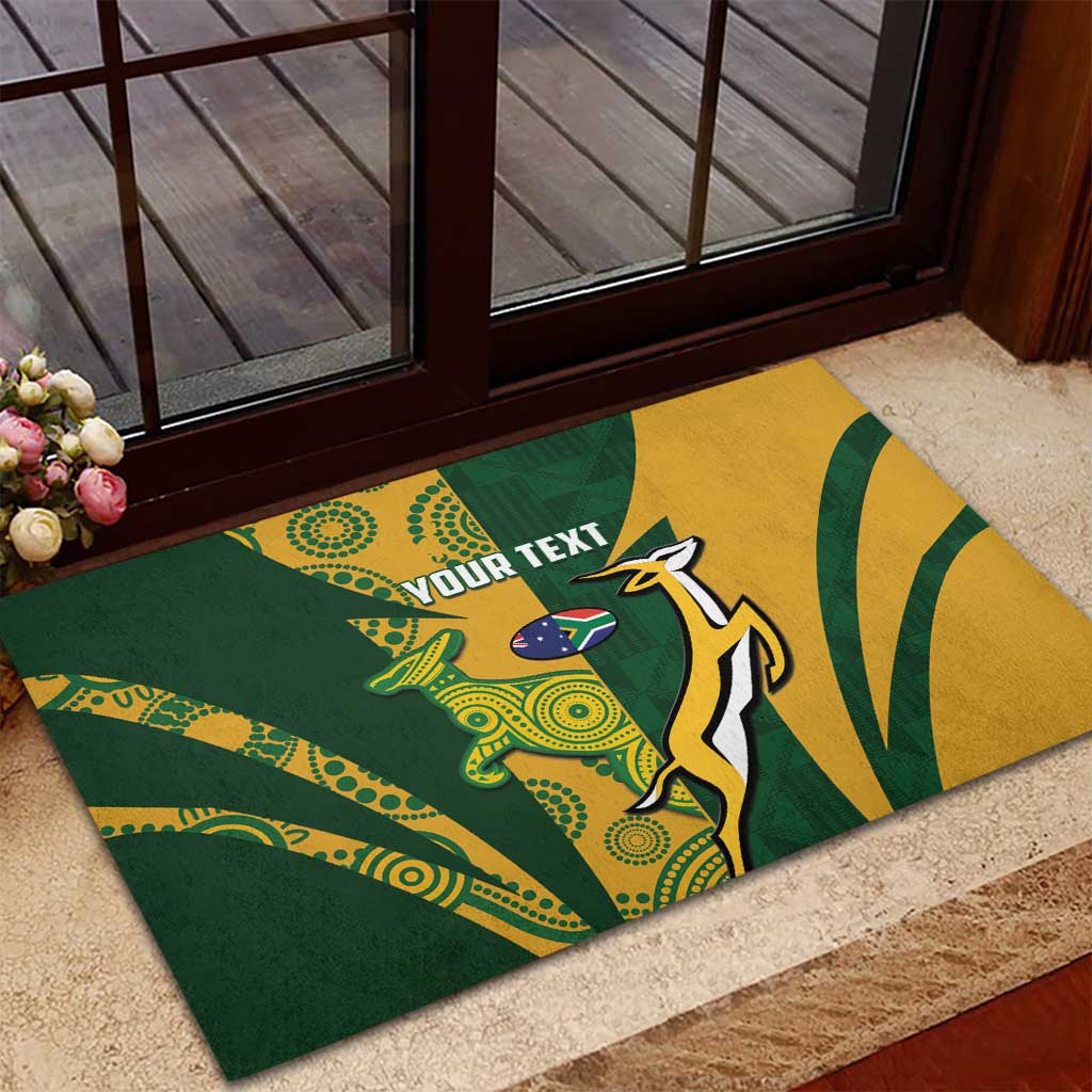 South Africa Australia Rugby Custom Rubber Doormat Springboks Wallabies Together - Wonder Print Shop