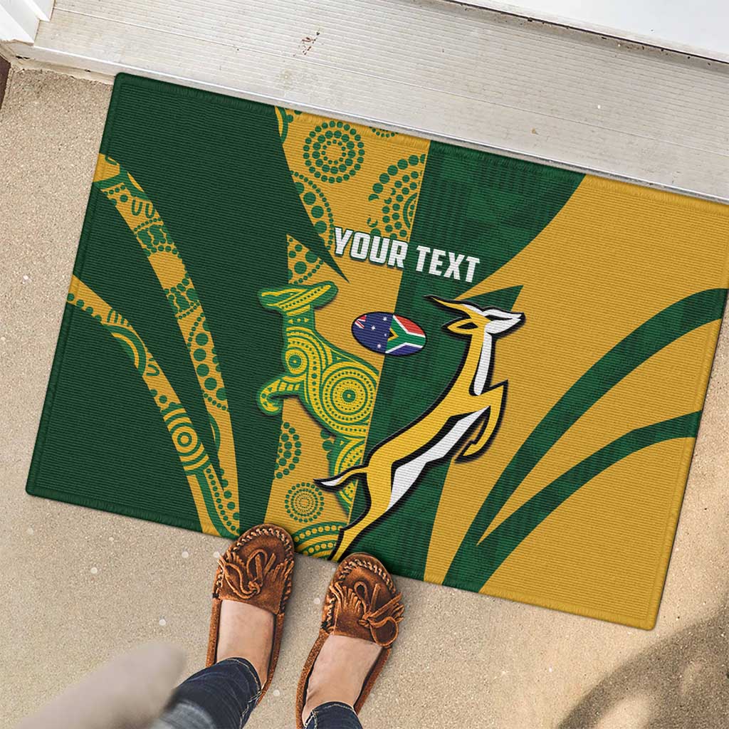 South Africa Australia Rugby Custom Rubber Doormat Springboks Wallabies Together - Wonder Print Shop