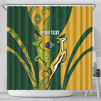 South Africa Australia Rugby Custom Shower Curtain Springboks Wallabies Together - Wonder Print Shop