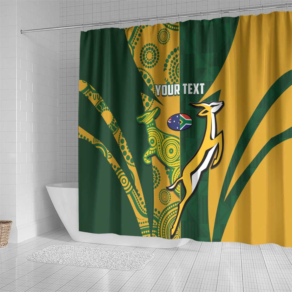 South Africa Australia Rugby Custom Shower Curtain Springboks Wallabies Together - Wonder Print Shop