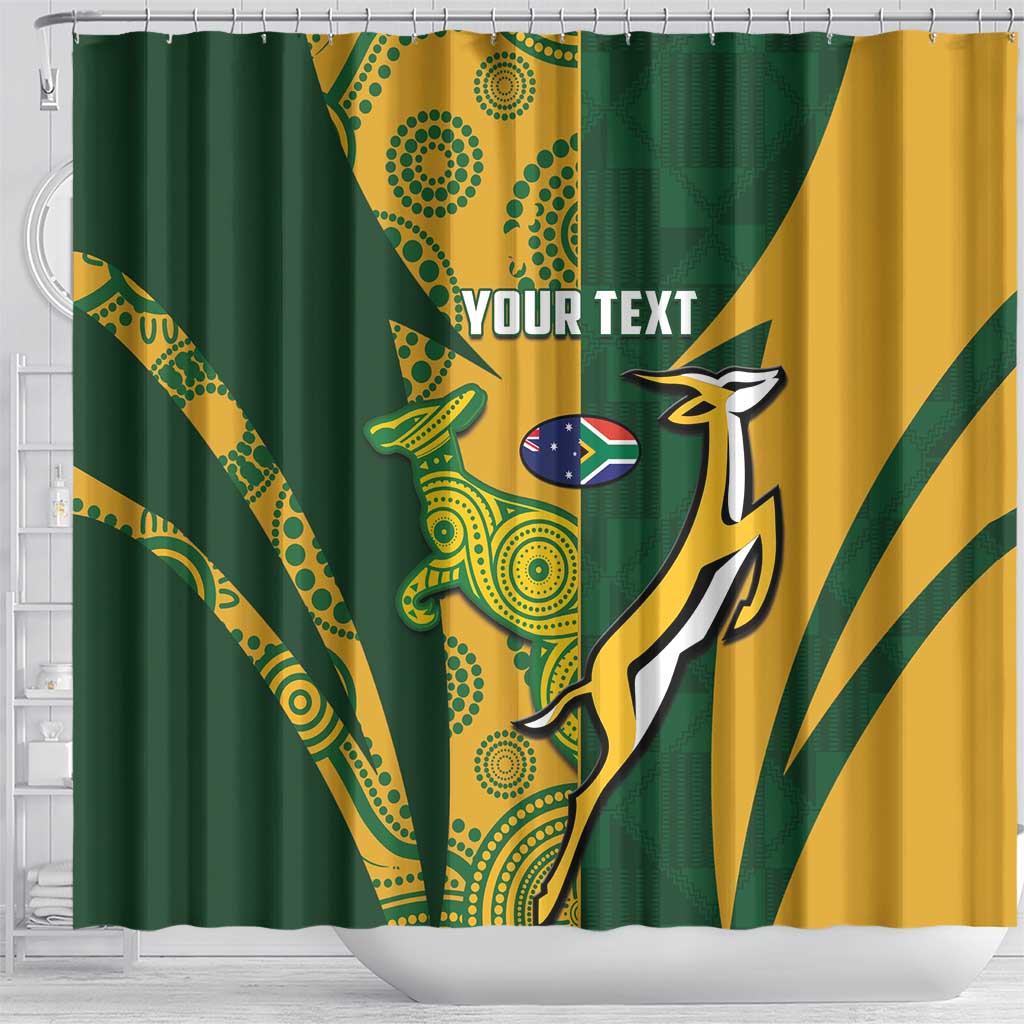 South Africa Australia Rugby Custom Shower Curtain Springboks Wallabies Together - Wonder Print Shop